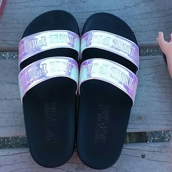 pink slides with two straps
